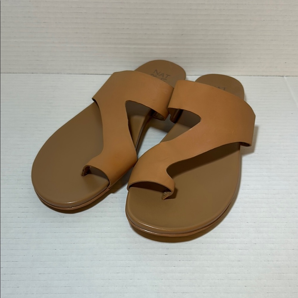 Naturalizer Gen N Cookie Dough Tan Leather Slide Sandals Size 12